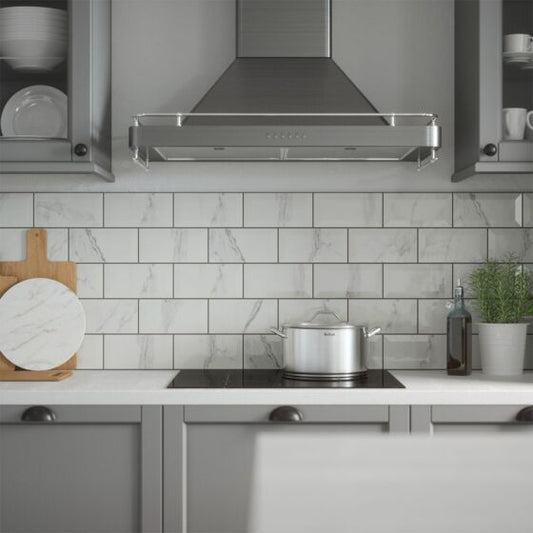 10x20cm Metro Bevelled Calacatta Grey