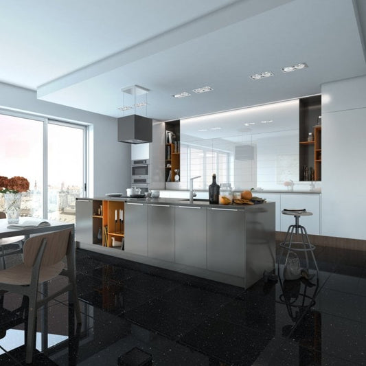 30x30cm Black Quartz Tiles/m2