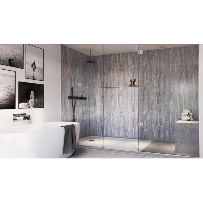 Shower Wall Impressions Collection Blue Tone Stone
