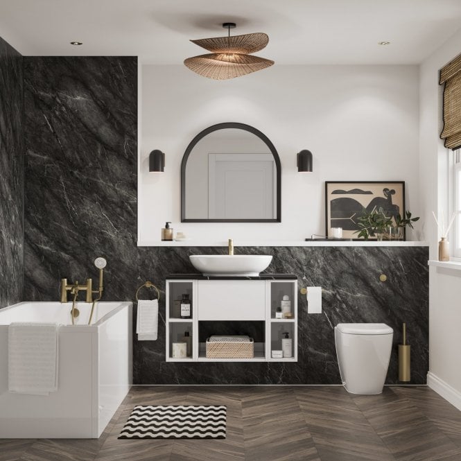 Shower Wall Impressions Collection Nero Marble