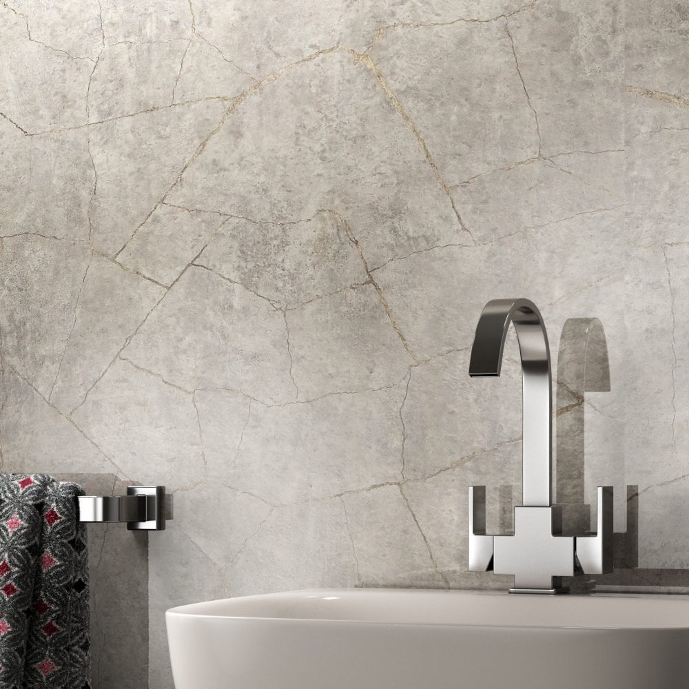 Shower Wall Impressions Collection Silver Slate