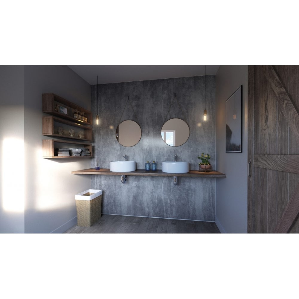 Shower Wall Impressions Collection Washed Charcoal